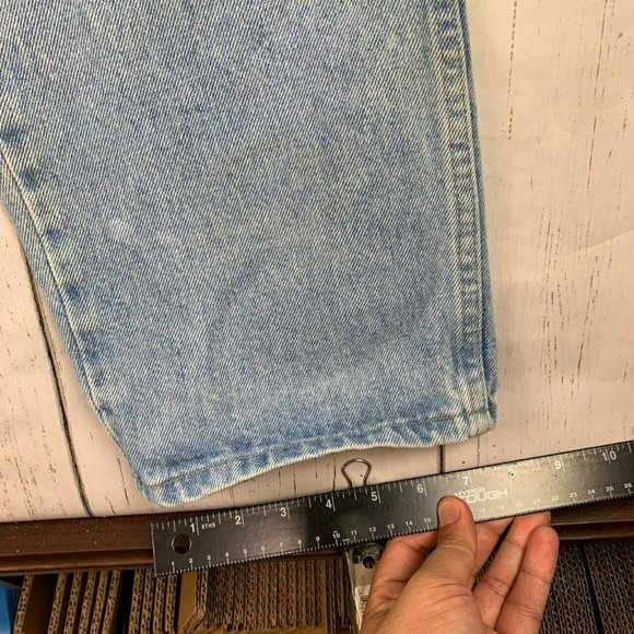 Wrangler 38x30 Straight Fit Faded Mid Rise Light Blue Jeans Pants Denim Mens - Picture 11 of 12